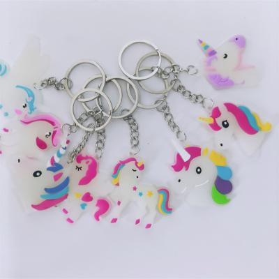 China Amazon Accessory Sales Wholesales Customization Cartoon Unicorn Eco PVC Alpaca Alpaca Key Chain For Party Gifts for sale