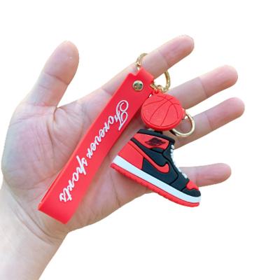 China Amazon Trend Silicone PVC Personality Key Chain AJ Advertising Promotion Gift Car Briefcase Ring Sneaker Creative Pendant Couples Shoes for sale