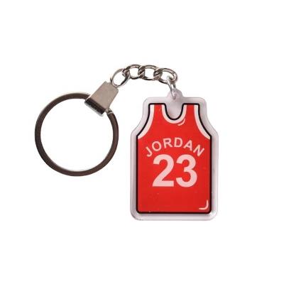 China Fashional souvenir gifts custom design NBA fashionable double side printing acrylic key chain warm welcome your own logo for sale