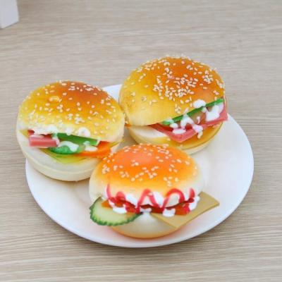 China China direct sales show artificial toys hamburger with sesame PVC simulation model hamburger hot dog for sale