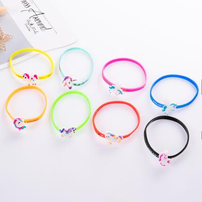 China Cartoon Factory Promotion Wristbands Colorful Children's Party Wristbands Can Be Customized Unicorn Wristbands for sale