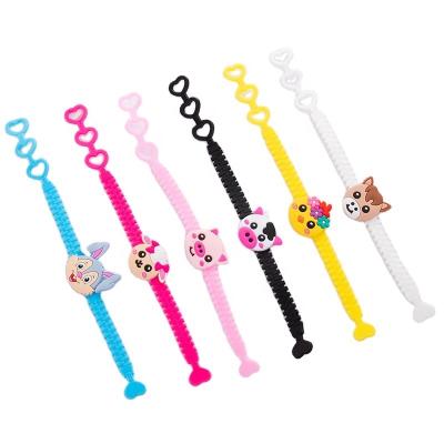 China Gift Eco-Friendly Promotional Animal Series PVC Adjustable Wristband For Kids Custom Children's Wristbands Soft Rubber Wristband for sale