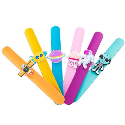 China OEM/ODM Children's Space Series Slap Bands Toy Slap Colorful Rubber Wristband Bracelet Custom Silicone For Gifts for sale