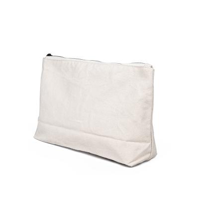 China Simple Natural Canvas Eco-friendly Pouch Travel Makeup Cosmetic Bag Wedding Gift For Women for sale