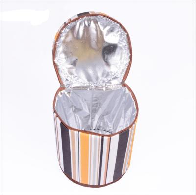 China Lunch Bag Insulated Cylinder Shape Thermal Cooler Lunch Bag For Adults Portable Lunch Bento Box Cooler Bag for sale