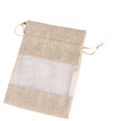 China Lightweight Natural Pouch Mini Candy Jute Packing Bags Burlap Jewelry Travel Storage For Gift Bag Natural Jute Drawstring Gift Sack for sale