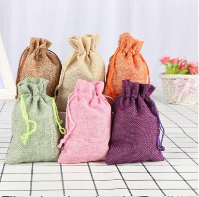 China Lightweight Jute Drawstring Gift Bags Canvas Candy Bags Wedding Birthday Party Valentine Favors Jewelry Package Cotton Bags for sale