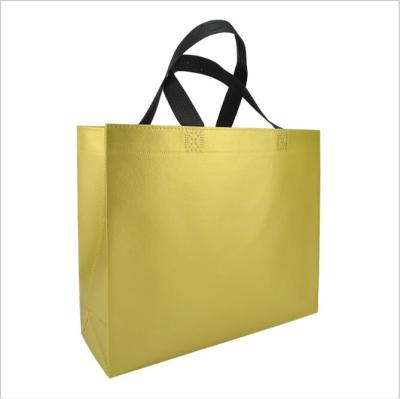 China Custom printing lightweight/eco/cheap gold color pp coated non woven bag various sizes available pp laminated non woven bag for sale