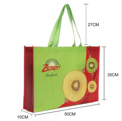 China Lightweight/eco/cheap all sides pp coated non woven color custom logo printed vegetables and fruit packaging bag pp eco friendly recycled non woven bag for sale