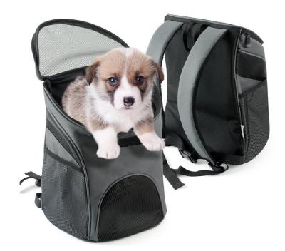 China Small Pet Travel Carrier Backpack for Small Dogs Comfort Mesh Pup Pack Great for a Walk, Travel, Hiking and Cycling for sale