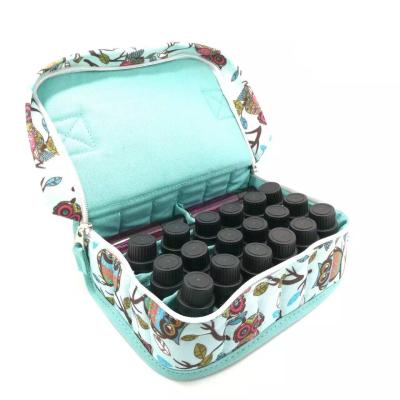 China Printing 18 Bottle Essential Oil Travel Bag Holder Shockproof Organizer Carry Case Essential Oils For 5ml, 10ml Oil Empty Bag for sale