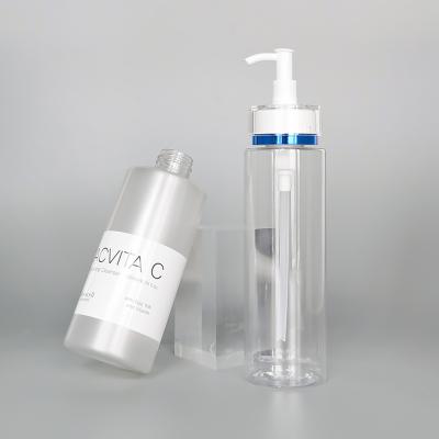 China Eco Friendly Cosmetics Skin Care Packaging Products Biodegrade Treatment Material Clear Pump Custom Shampoo Bottle for sale