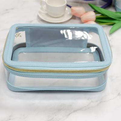 中国 Waterproof Hot Selling Clear Cosmetic Bag Makeup Organizer Case Transparent Pvc Toiletries Pouch 販売のため