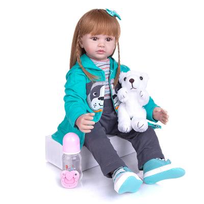 China stuffed & Plush Toy New Arrival 60cm Reborn Princess Girl Baby Toy Dolls For Kids Birthday Gifts Fashion Hair Wig Body Cloth Baby Dolls for sale