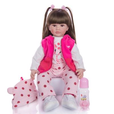 China stuffed & Plush Toy Hot Sale 24 Inch Reborn Baby Dolls Shape Silicone Toys Ethnic Doll For Children Soft Realistic Doll Babies Girl's Day Gifts for sale