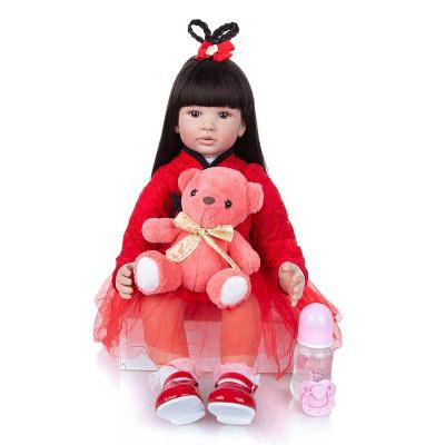 China stuffed & KEIUMI 60cm Plush Toy KEIUMI 60cm Girl Doll Cloth Body Straight Hair Reborn Princess Bebe Reborn For Children Xmas Gift Realistic Friend for sale