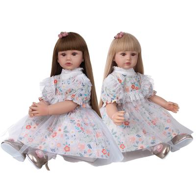 China stuffed & Plush Toy Super Long Hair 24 Inch Baby Dolls 60cm Cloth Body Girl Reborn Babies - Romantic Christmas Birthday Princess Dress For Kid Doll Gifts for sale