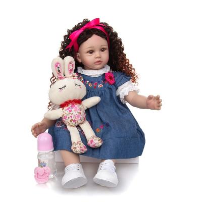 China stuffed & Plush Toy New Design Density Curls As Realistic Bebe Dolls Toy Kids Girlfriend Birthday Gift Princess Toddler Cosplay Reborn Baby Dolls 60cm for sale