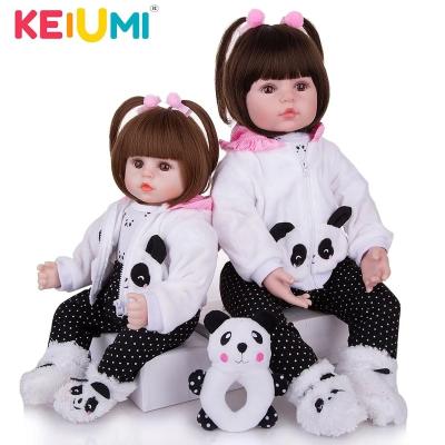 China stuffed & Reborn Realistic Plush Toy KEIUMI Baby Doll Cloth Body Stuffed Realistic Babies Doll Toy Wear Panda Clothing Kid Christmas Birthday Gifts for sale