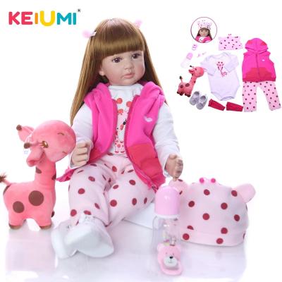 China stuffed & Realistic Reborn Baby Girl Newborn Toy KEIUMI 60cm Plush - Doll Cloth Body 24 Inch Modes Boneca Reborn Toy For Toddler Birthday Gifts for sale