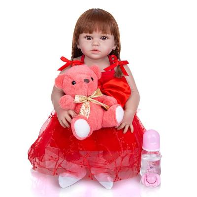 China stuffed & KEIUMI Plush Toy Princess Reborn of Menina Full Silicone Body Cute 23 Inch Babies Doll Girl Newborn Doll Bonecas for DIY Gift Educational Toy for sale