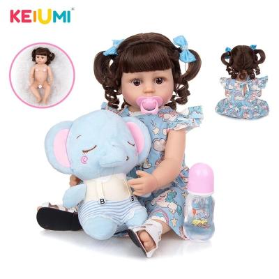 China stuffed & Newborn Princess Reborn Doll With Elephant Toy Kid Birthday Gift Playmate Full Body Silicone Toy Fantasy 55cm Plush Baby Doll Fashion for sale