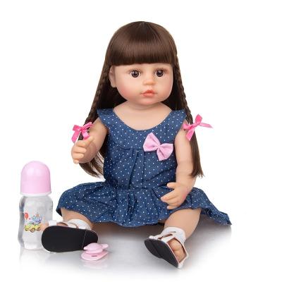 China stuffed & Full Body Silicone Reborn Baby Toy New Arrival 55cm Plush - Doll Fashion Dress Up Cute Doll Bebe Reborn Menina For Children's Day Gifts for sale