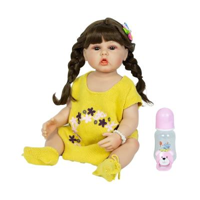 China stuffed & Plush Toy 22 Inch 55cm Silicone Body Moving Person Toys Reborn Baby Dolls Simple Realistic Newborn Baby - Doll Kids For Children's Day Gift Toy for sale