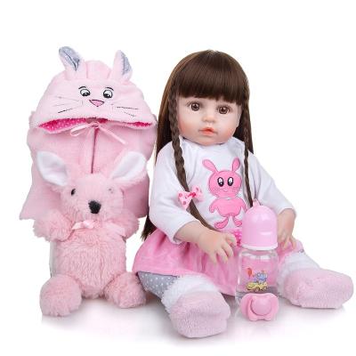 China stuffed & Realistic Princess Doll Baby Toys Full Body 48cm Reborn Silicone Bebe Toy Wholesale KEIUMI Plush For Girl Children's Day Birthday Gifts for sale