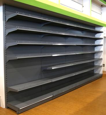 China Single Sided Competitive Price Customized Single Sided Wall Mount Supermarket Shelf for sale