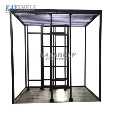 China Durable Customized Natural Stone Granite Slab Sliding Rack Stand Up Marble Tile Displays for sale