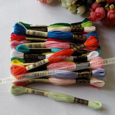 China Sustainable Hot Selling DIY Cotton Thread 100% Cotton Embroidery Colorful Thread for sale