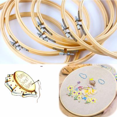 China China Wholesale Cross Stitch Supplies Sewing Tools Circle Round Wooden Embroidery Hoops for sale