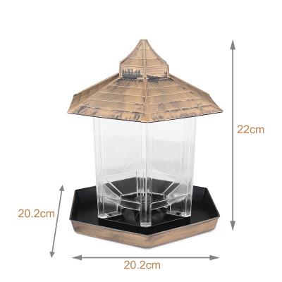 China Cedar Wooden Seed Bird Feeder Viable Hanging Wild Bird Gazebo Feeders for sale