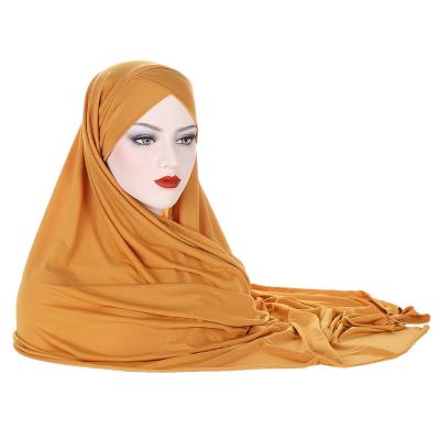 China Classic New Design Muslin Hijab For Women Polyester Sold Color Headscarf For Ladies Hijjab Islamic Muslim Hijab Ethnic Scarves Shawls for sale