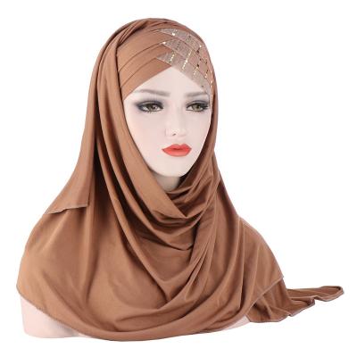 China Soft Smooth Feeling 2023 Muslim Hijab For Women Soft Silk Hijab Scarf Muslin Solid Color Silk Headscarf Women Islamic Shawls Headband Muslim Lady for sale