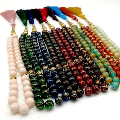 China Jewelry Explosive Models muslim prayer 10mm texture beads 33 tasbih handmade Arabic prayer beads rosary tassel bracelet for sale