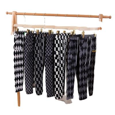 China Breathable Factory Customize Children's Cotton Linen bug pants pants trousers kids Lattice plaid Casual drawstring jogger Pants for sale