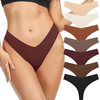 China Anti-Bacterial Spot Wholesale 1 piece seamless ice silk underwear t back panties girl sexy yoga fitness g-string panties for sale