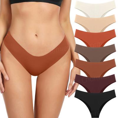 China Anti-Bacterial Factory Latest 1 piece seamless ice silk underwear panties solid color yoga fitness cotton crotch comfortable panties for sale