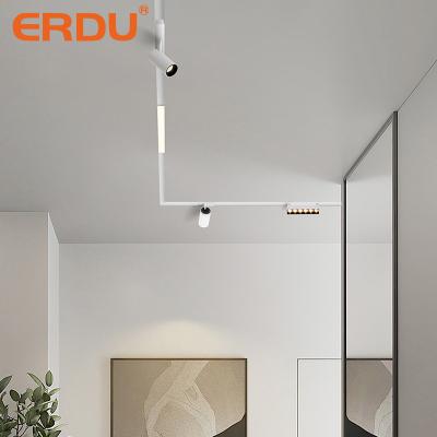 China ERDU Modern White Magnetic Flood Lights Rail Led Track Light Fixture 36w 48v Linear Magnetic Recessed Led Track Light for sale