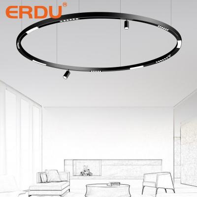 China Modern ERDU Led Track Light Rail COB Spot Lighting Magnetic Round Shapes Exterior Mounted Recessed Black Aluminum Housing Track Rail for sale