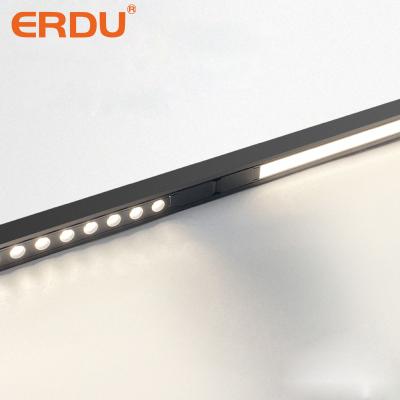 China ERDU 10w 20w 30w Modern Ultra-thin Flood Light Commercial Mini Magnetic Track Light Magnetic Led Linear Rail Track Light System for sale