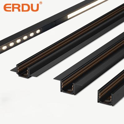 China ERDU 48V Dimmable Mini Led Magnetic Track Light COB Spot Light Modern Ultrathin Adjustable Smart Linear Grill Light for sale