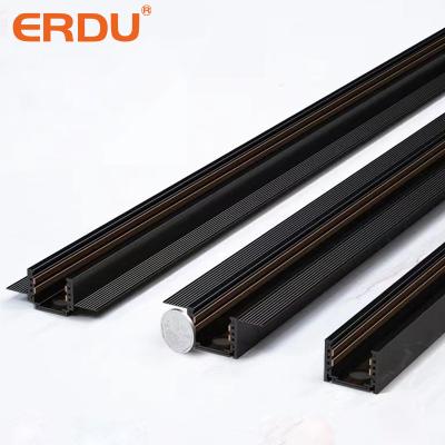 China ERDU 1m 2m Mini Led Magnetic Track Light Black 3m Modern Ultrathin White Aluminum Spot Track Lighting Magnetic Track Lights for sale