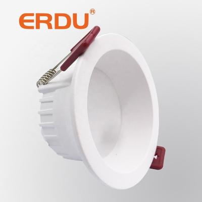 China Modern ERDU Die-Casting White Aluminum Down Light Recessed Led Downlight Deep Anti-Glare Trimless Led Down Light for sale