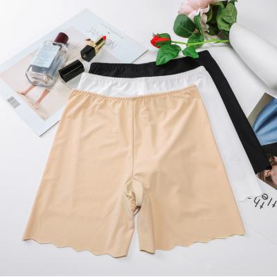 China Hot Sale Breathable One Piece Summer Ice Silk Traceless Safety Plus Size Pants Proof Lightweight Women's Shorts Safety Women's Panties for sale