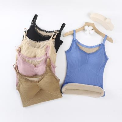 China QUICK-DRY Warm Women's Plush Thickened Breast Pad Adjustable Suspender Shoulder Strap Autumn And Winter Warm Vest Women's Underwear for sale