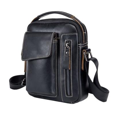 China Carry the first layer of leather men's shoulder launched vertical leather men's shoulder bag casual protection sports for sale