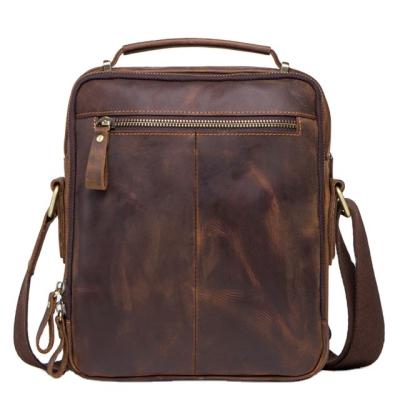 China China Shenzhen factory supply leather men's shoulder bag crazy horse leather messenger bag for sale